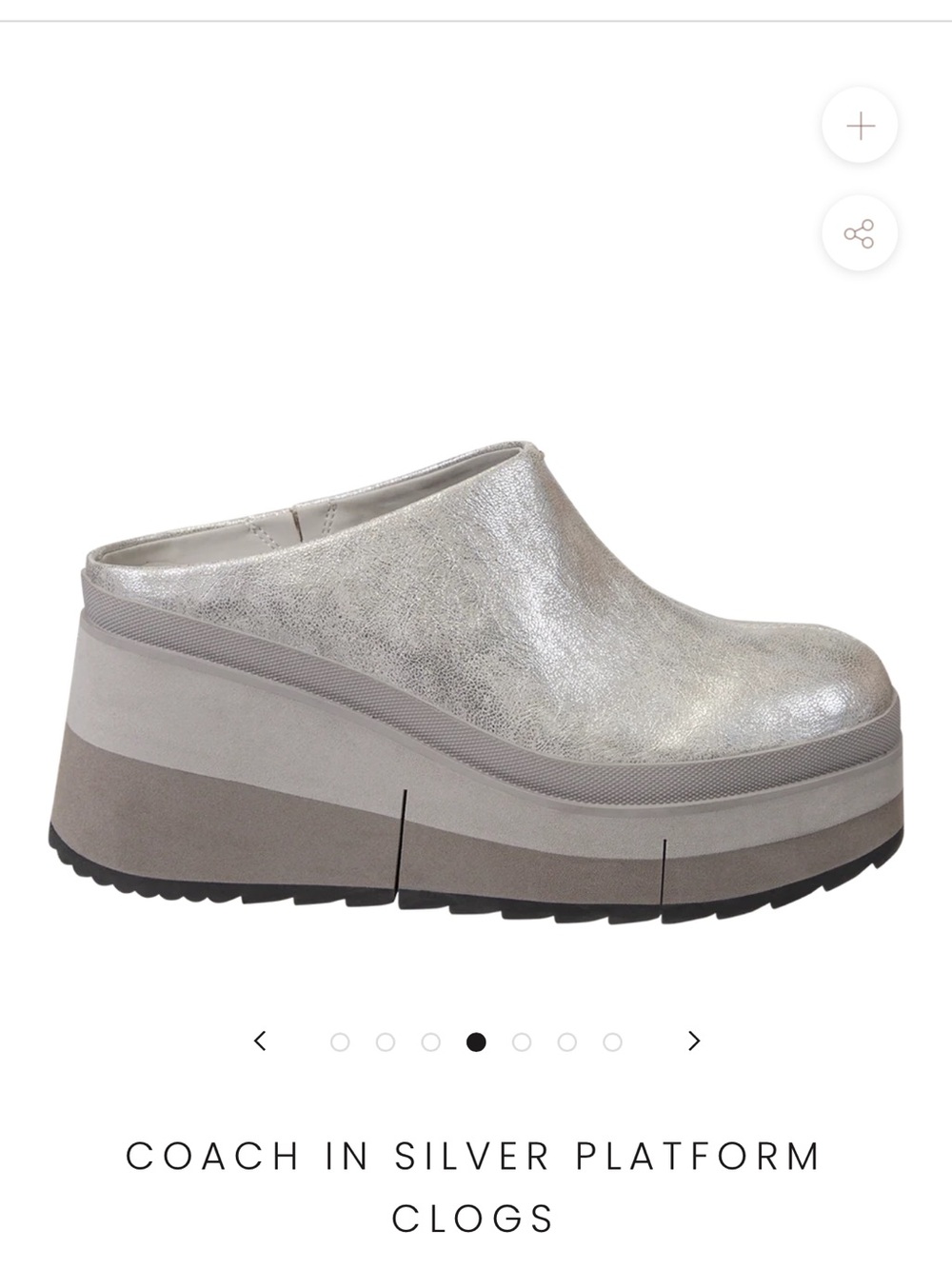 Naked Feet Silver Metallic Platform Mules